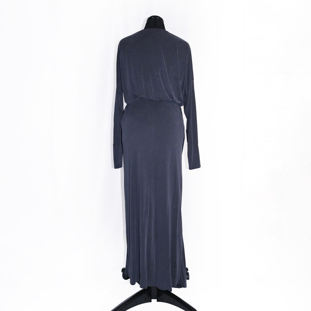 Free People Charcoal Riley Cupra Wrap Maxi Dress - Picture 5 of 7